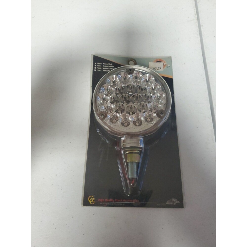 Pearl Pedestal Fender Light Chrome 4" Round 48 LED Amber/ Red Clear Lens New